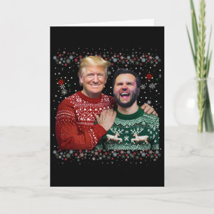 Trump Vance Brothers Funny Ugly Christmas Xmas Swe Card