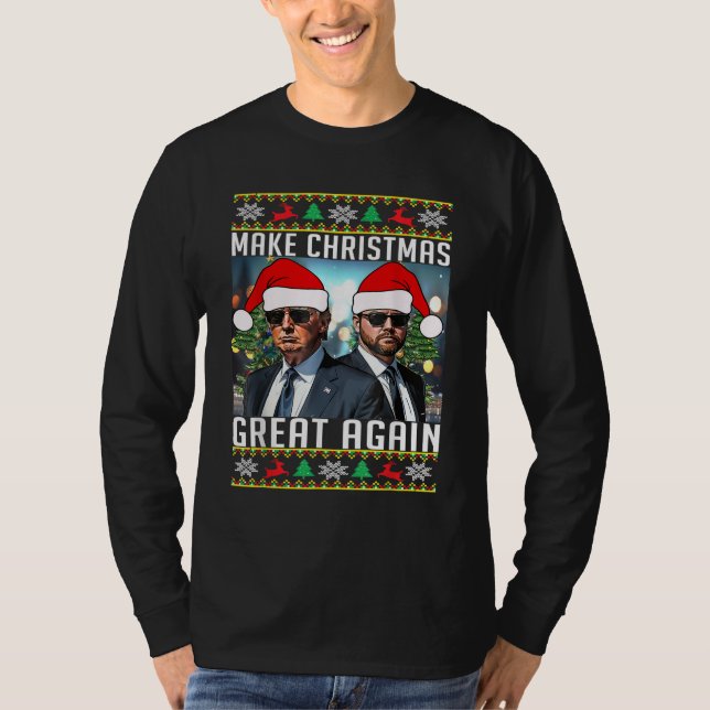 Trump Vance Brothers Make Christmas Great Again  T-Shirt (Front)