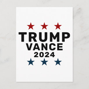 Trump Vance Classic Star Invitation Postcard
