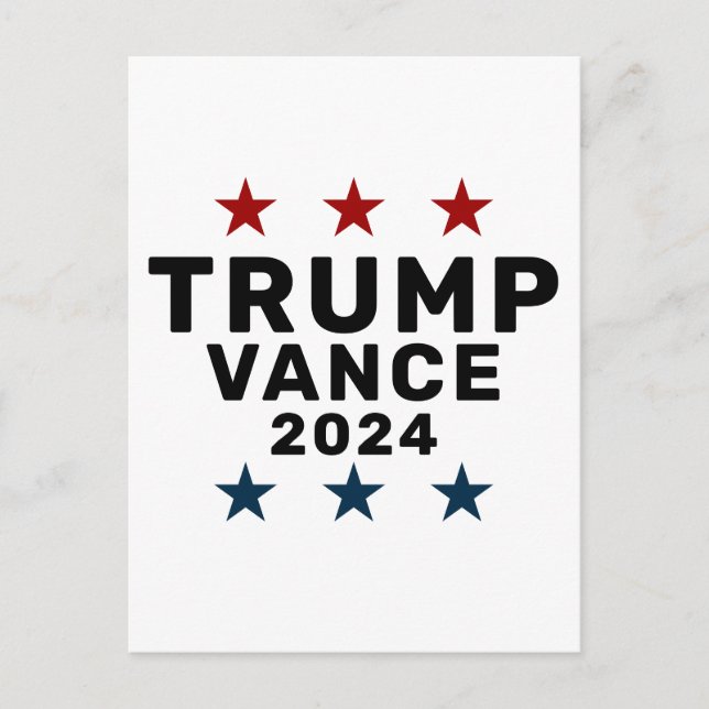 Trump Vance Classic Star Invitation Postcard (Front)