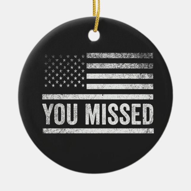 Trump Vance Election Ugly Christmas Sweater Ceramic Ornament (Front)