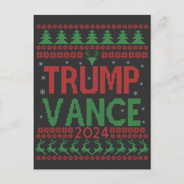 Trump Vance Election Ugly Christmas Sweater Postcard (Front)