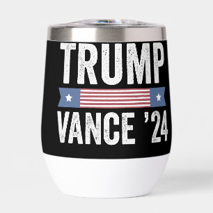 Trump Vance Election Ugly Christmas Sweater Thermal Wine Tumbler