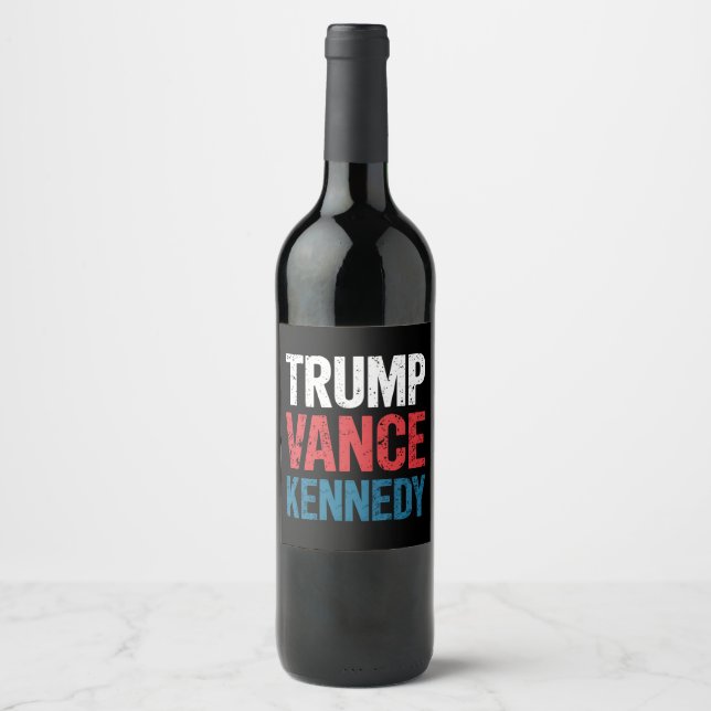 Trump Vance Kennedy 2024 Election Wine Label (Front)