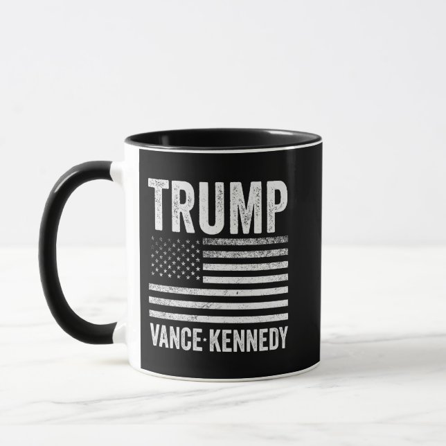 Trump Vance Kennedy Election 2024 American Flag Mug (Left)