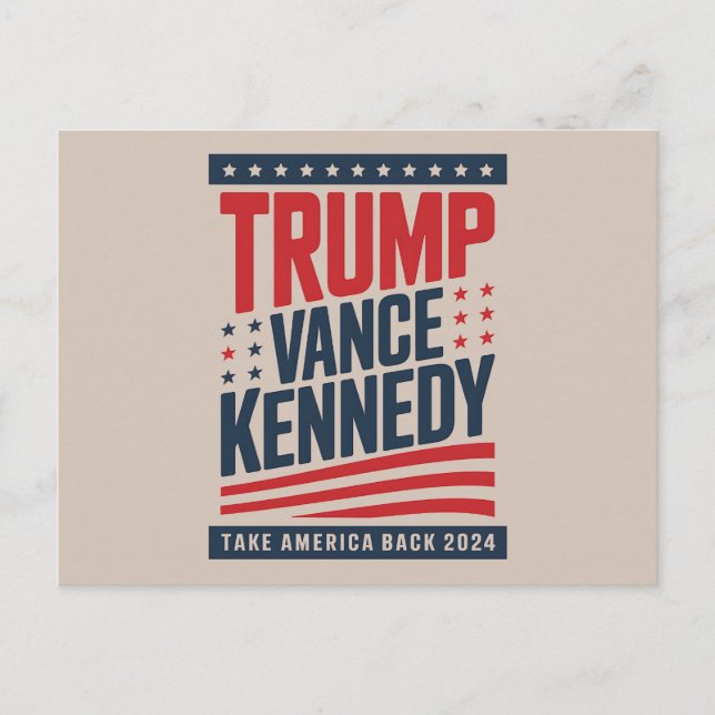 Trump Vance Kennedy Take America Back 2024  Postcard (Front)