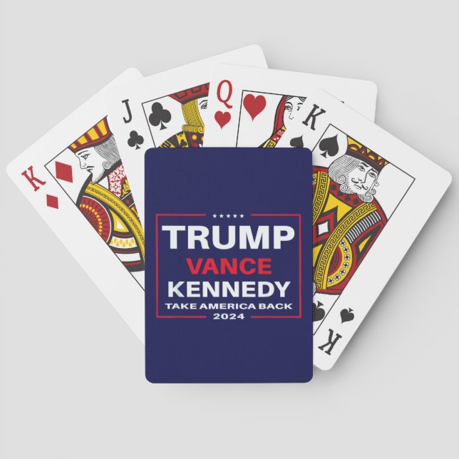 Trump Vance Kennedy Take America Back Again Blue Poker Cards (Back)