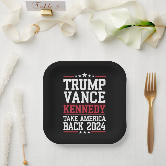 Trump Vance Kennedy Take America Back Again Paper Plates (Wedding)