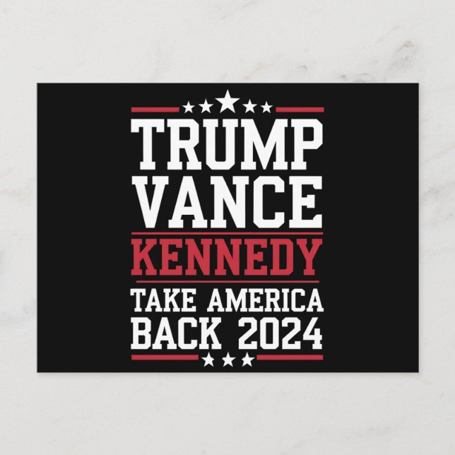 Trump Vance Kennedy Take America Back Again Postcard (Front)