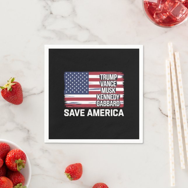 Trump Vance Musk Kennedy Gabbard 2024 Save America Napkins (Insitu)