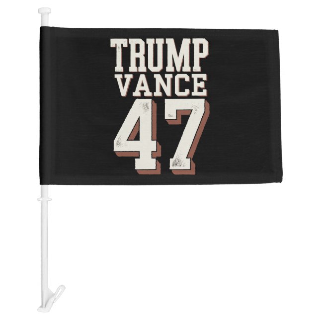 Trump Vance President Vintage Trump Wins Car Flag (Front)