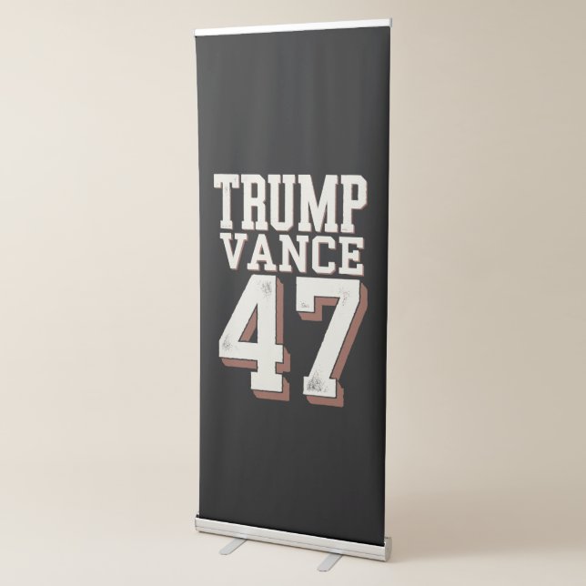 Trump Vance President Vintage Trump Wins Retractable Banner (3/4)