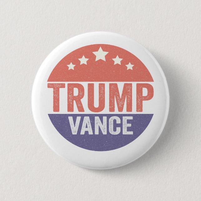 Trump Vance Republican American Election Vote Gift Button (Front)