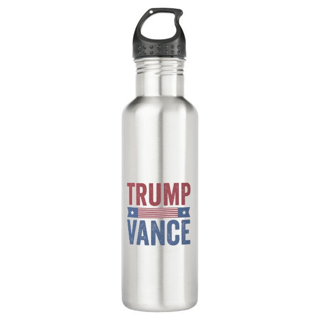 Trump Vance Republican American Election Vote Gift Stainless Steel Water Bottle (Front)