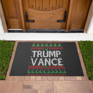 Trump Vance Republican Ugly Christmas Sweater Xmas Doormat