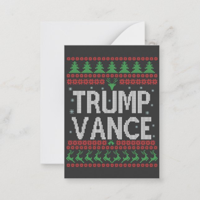 Trump Vance Republican Ugly Christmas Sweater Xmas Note Card (Front)