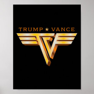 Trump Vance Tv Rocker Gold Logo Vintage Trump Vanc Poster