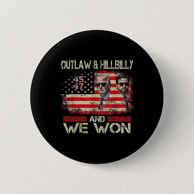Trump Vance We Won Win Inauguration Day 2025 47th  Button (Front)