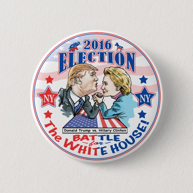 Trump versus Hillary 2016 Pinback Button (Front)