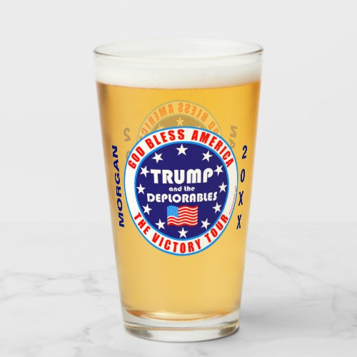 Trump Victory Tour USA Deplorables For America Glass