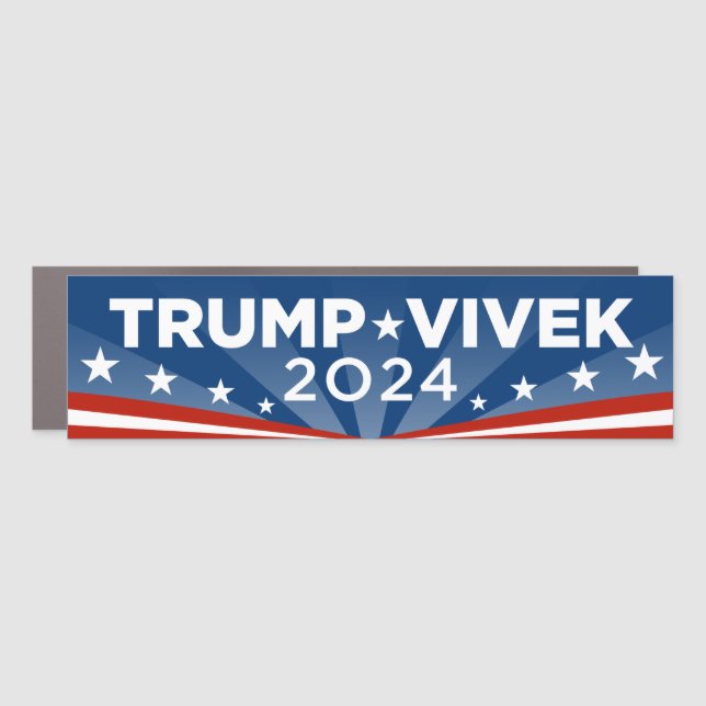 Trump Vivek 2024 Bumper Car Magnet (Front)