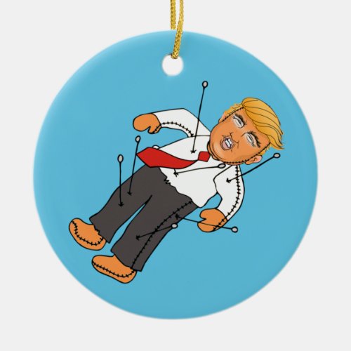 TRUMP VOODOO DOLL CERAMIC ORNAMENT