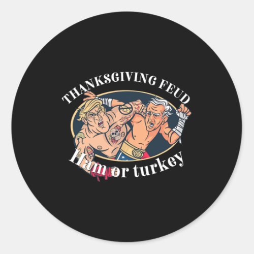 Trump Vs Biden Ham Or Turkey Ugly Christmas Sweate Classic Round Sticker