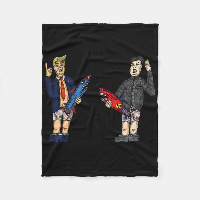 Trump Vs. Kim Jong-un 2020 Whose Rocket Is Bigger  Fleece Blanket (Front)