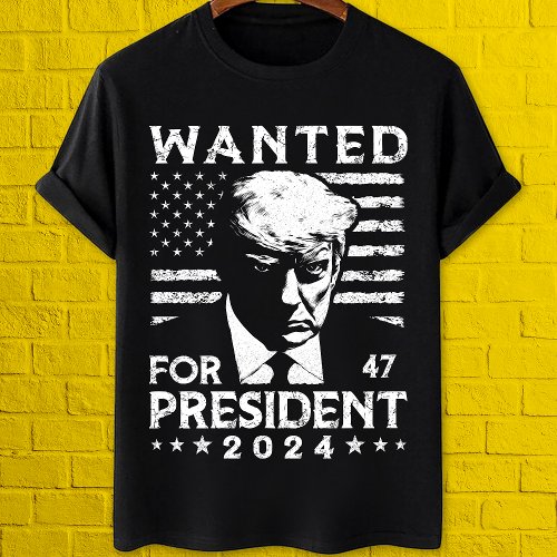 Trump wanted for president 2024 Never surrender T_Shirt