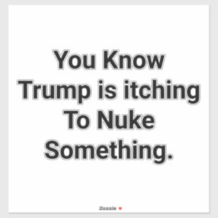 Trump Wants To Nuke Something Hankamer Artjunkhaus Sticker
