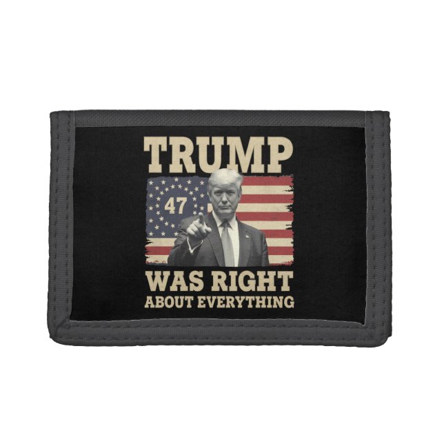 Trump Was Right About Everything USA America Trifold Wallet (Front)