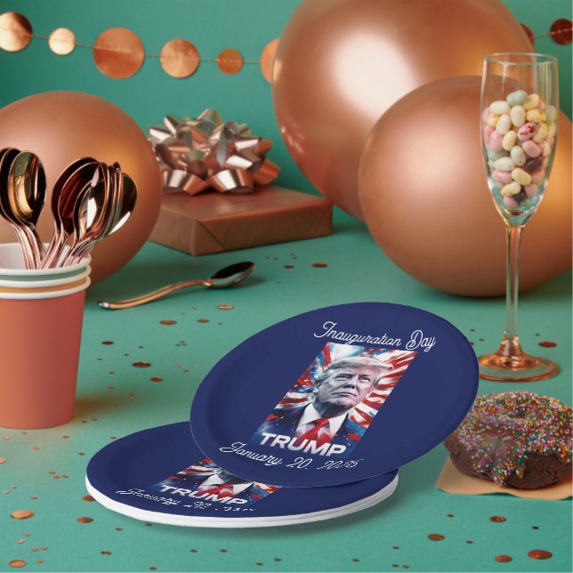 Trump Watch Party Customizable Patriotic Design Paper Plates (Multi)