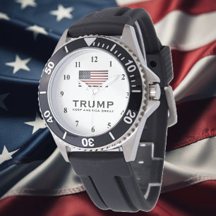 Trump watch with US flag Keep America Great 