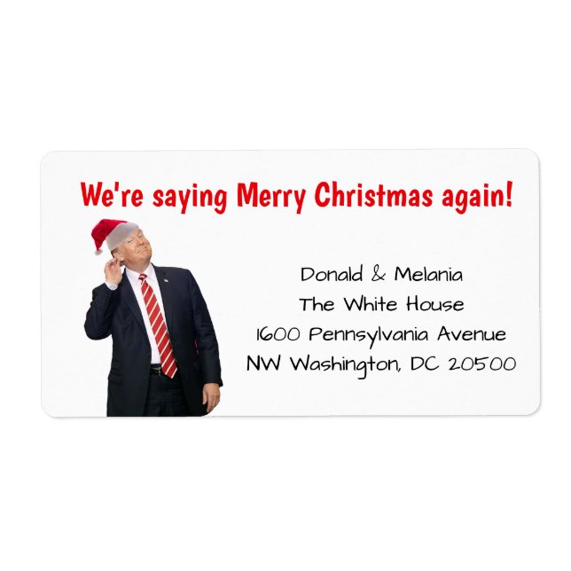 Trump: we're saying merry Christmas again Label (Front)