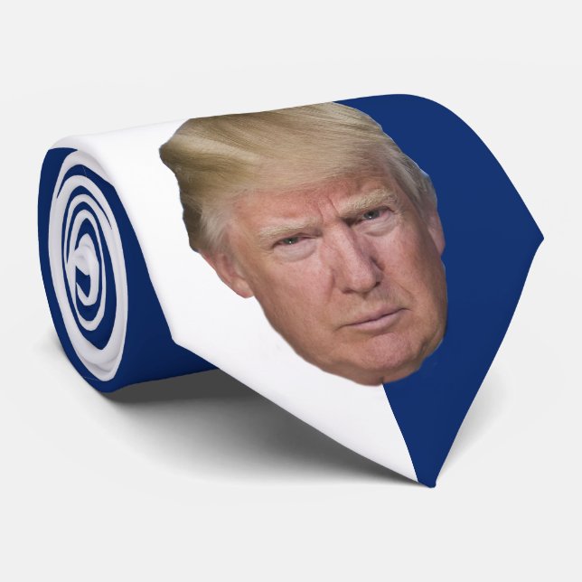 TRUMP-WHITE & ANY COLOR --CHANGEABLE BACKGROUND TIE (Rolled)