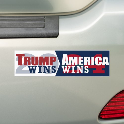 Trump Wins _ America Wins Bumper Sticker