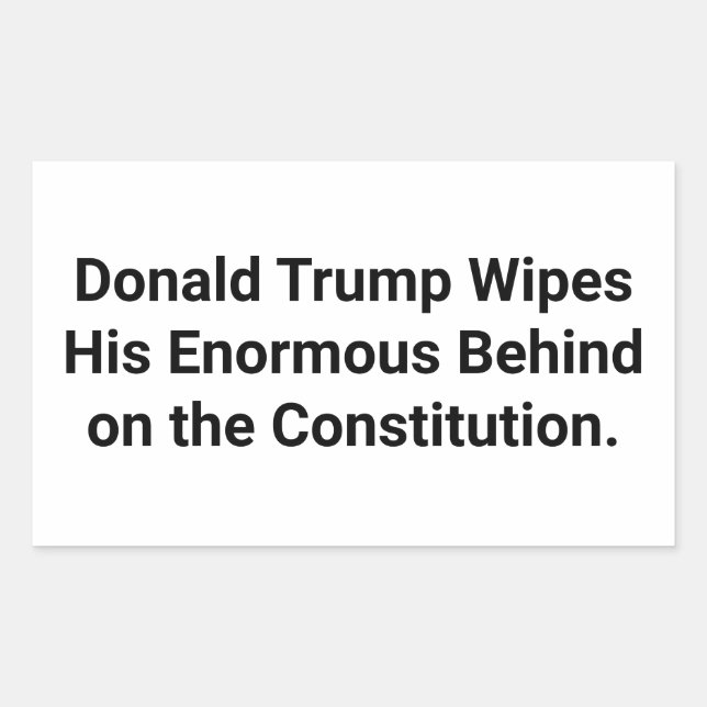 Trump Wipes Rump Constitution Hankamer Artjunkhaus Rectangular Sticker (Front)