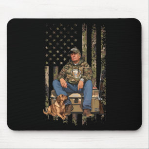 Trump With Dog Duck Waterfowl Hunting Camo Preside Mouse Pad