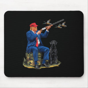 Trump With Dog Duck Waterfowl Hunting Camo Preside Mouse Pad