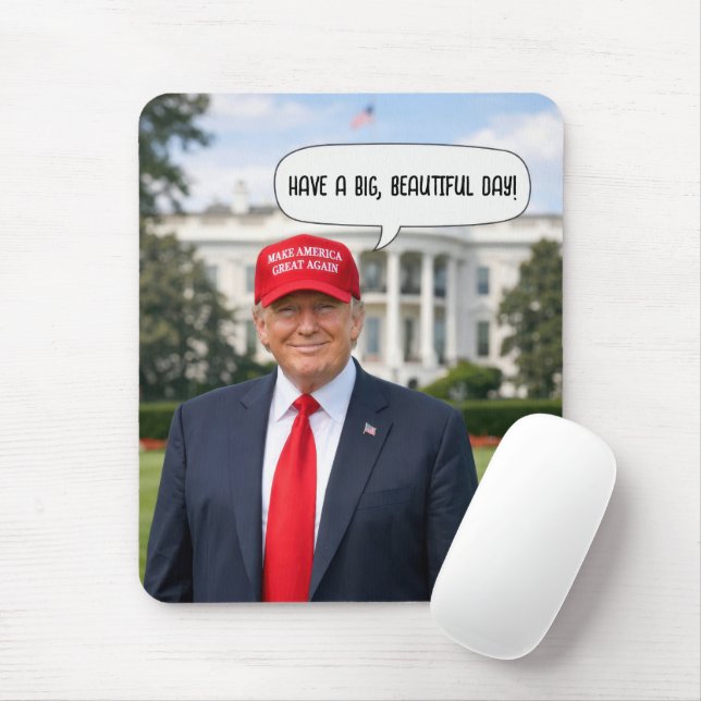 Trump with Speech Bubble Mouse Pad (With Mouse)
