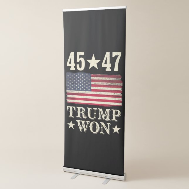 Trump Won 2024 45 47Th President Usa Flag Retractable Banner (3/4)