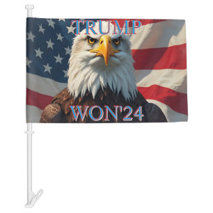 TRUMP WON 2024 CAR FLAG