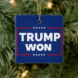 Trump Won 2024 Ceramic Ornament