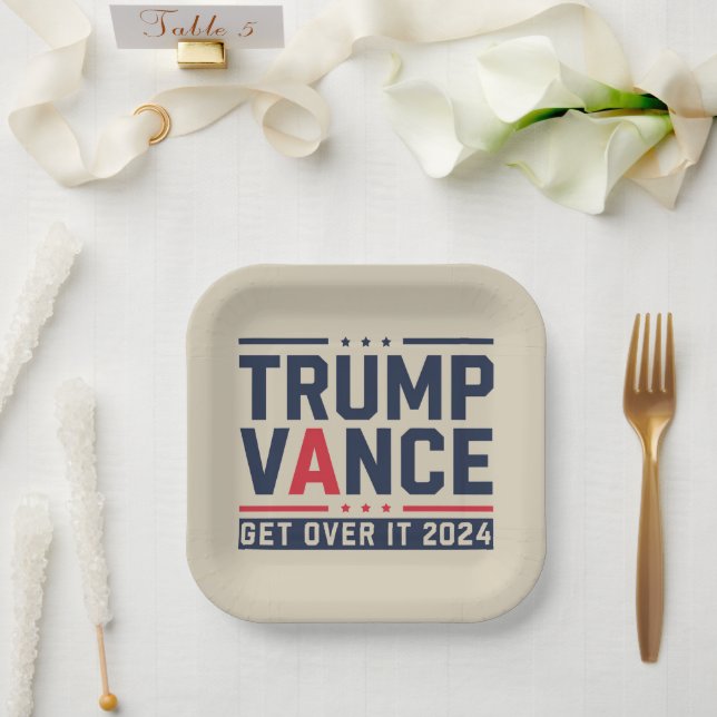 Trump Won 2024 Election President Trump Vance Paper Plates (Wedding)