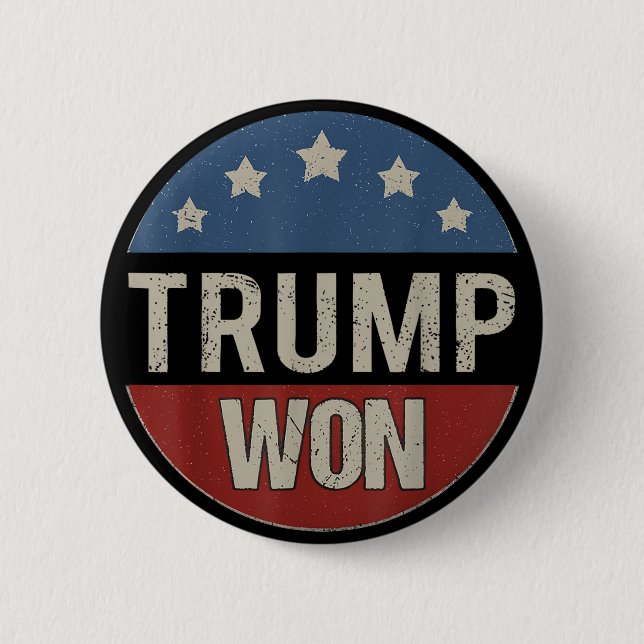 Trump Won 2024 Get Over It Patriotic Pro Trump 47 Button (Front)