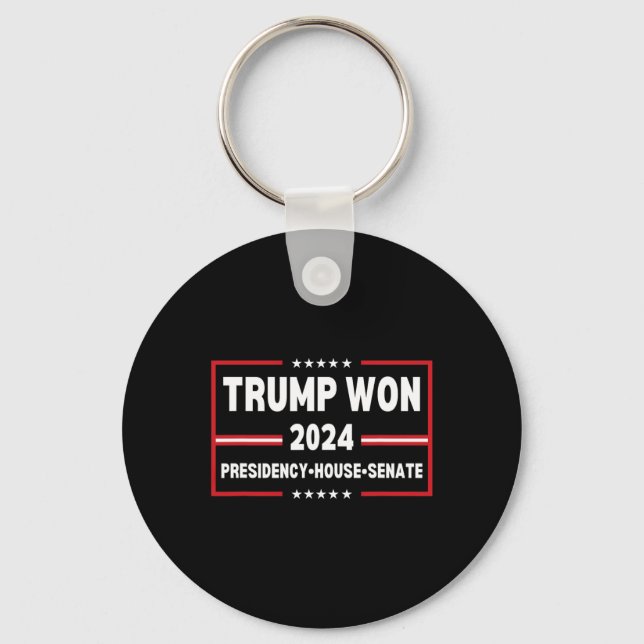 Trump Won 2024 Presidency Senate House Mega Republ Keychain (Front)