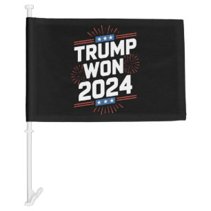 Trump Won 2024 President 47th Of White House Car Flag