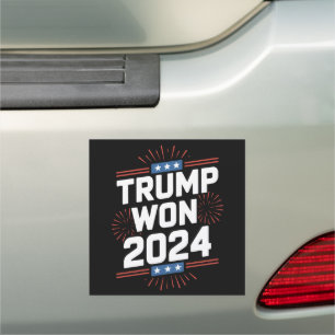 Trump Won 2024 President 47th Of White House  Car Magnet