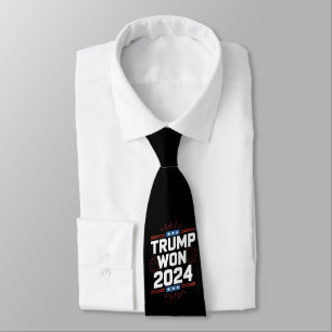 Trump Won 2024 President 47th Of White House Neck Tie