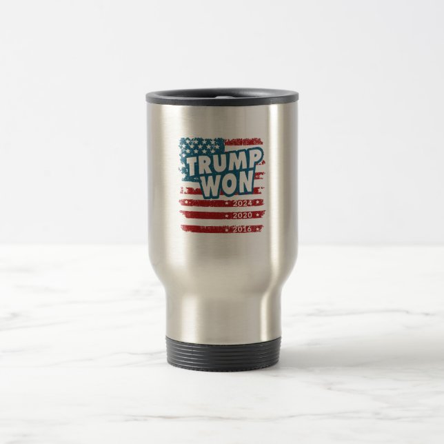 Trump Won 2024 Travel Mug (Center)